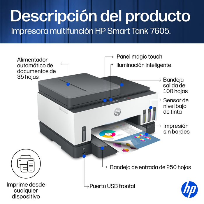 EAN 0195908302643 - HP Smart Tank 7605 All-in-One Printer Inyección de tinta térmica A4 4800 x 1200 DPI 15 ppm Wifi imagen 12