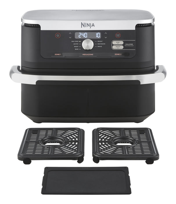EAN 0622356270373 - Ninja AF500EU freidora Doble 10,4 L Independiente 2470 W Freidora de aire caliente Negro, Acero inoxidabl imagen 7
