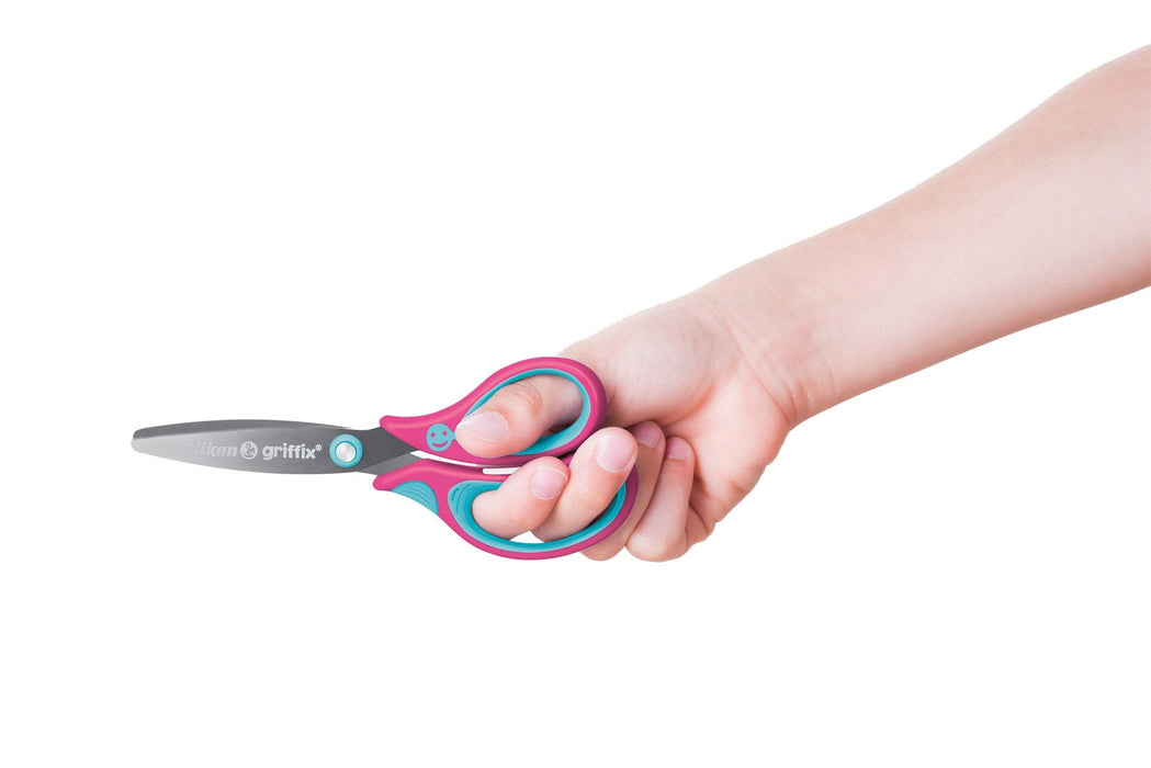 Tijera Pelikan Griffix Universal Corte Recto Azul, Rosa