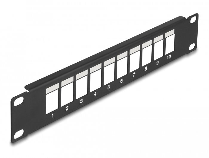 Delock 10" Keystone Patchpanel 10 Port Negro