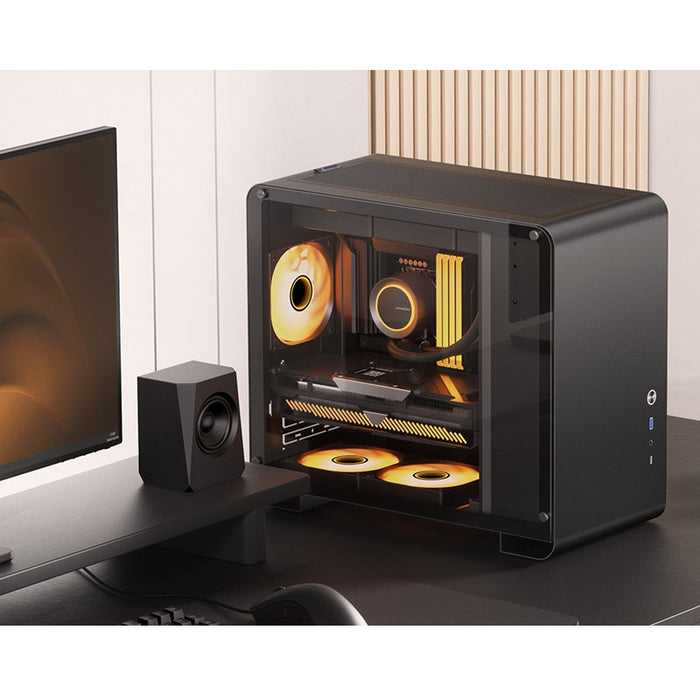Jonsbo U4 Mini Micro-Atx-Carcasa, Tempered Glass - Negro