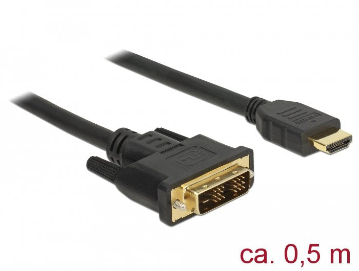 Delock 85581 Cable Hdmi -> Dvi-D 0.50m  Negro