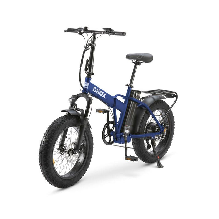 Bicicleta Eléctrica  Nilox E-Bike X8 Pro Plegable, Hasta 70 Km De Autonomía, Hasta 25 Km/H, Motor 36v/250w, Batería Extraíble, Ruedas De 20, Cambio Shimano De 6 Velocidades, Frenos De Disco, Azul