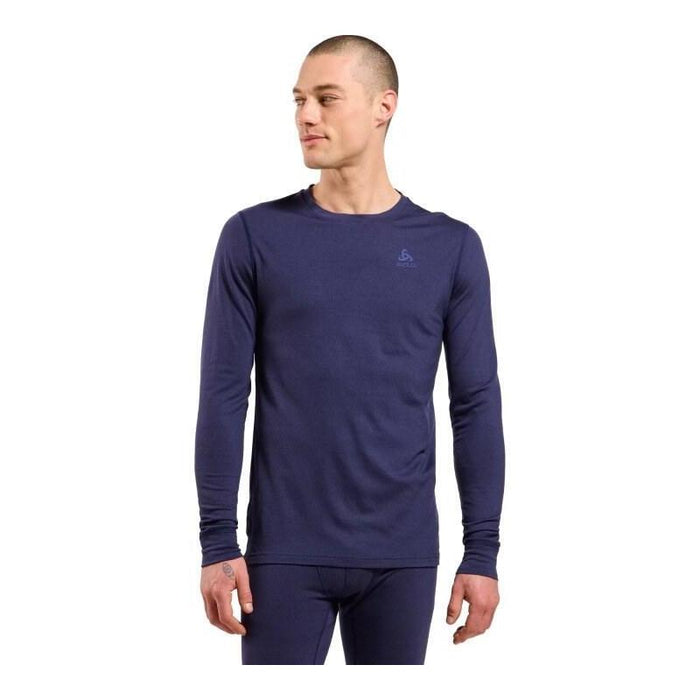 Bielizna Termoaktywna Z Dlugim Rekawem Odlo Bl Top Crew Neck L/S Merino 200 Roz. M Niebieska