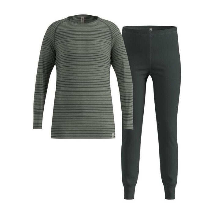 Bielizna Termoaktywna - Zestaw Odlo Set Long Active Warm Set Roz. 92cm Niebiesko-Szara