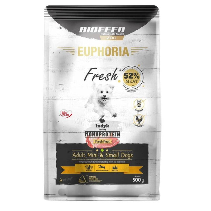 Biofeed Euphoria Fresh Adult Turkey Monoprotein Xs/S - Dry Dog Food - 500g