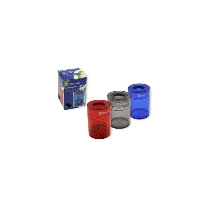 Bismark Portaclips De Plastico Con Deposito Transparente - 45x45x65mm - Embocadura Imantada - Colores Surtidos