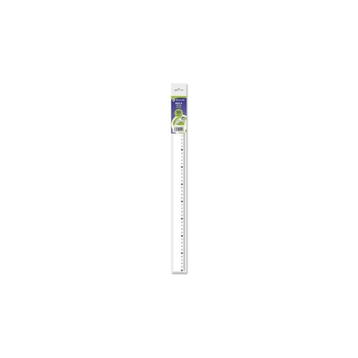 Bismark Regla Milimetrada 50cm - Fabricada En Plastico - Ideal Para Colegio - Transparente