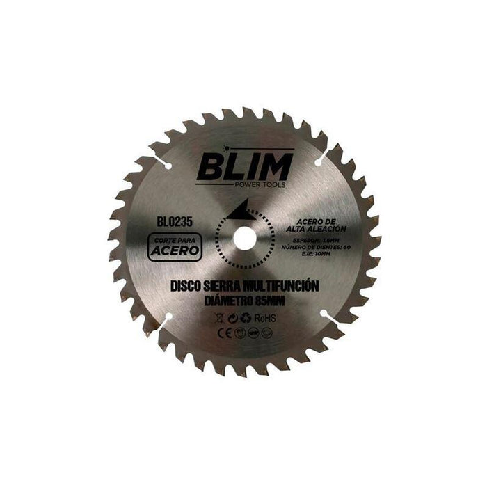 Blim Disco Corte De Acero Para Sierra Multifuncion 85mm - 80 Dientes Con Recubrimiento En Carburo De Tungsteno