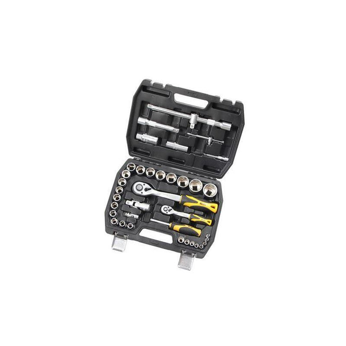 Blim Juego De Herramientas De 1/2 - 17 Vasos - Chicharra De 72 Dientes - Articulacion Universal - Barras De Extension - Vasos Para Bujia - Adaptador De 3 Vias - Herramientas De 1/4 - Color Negro