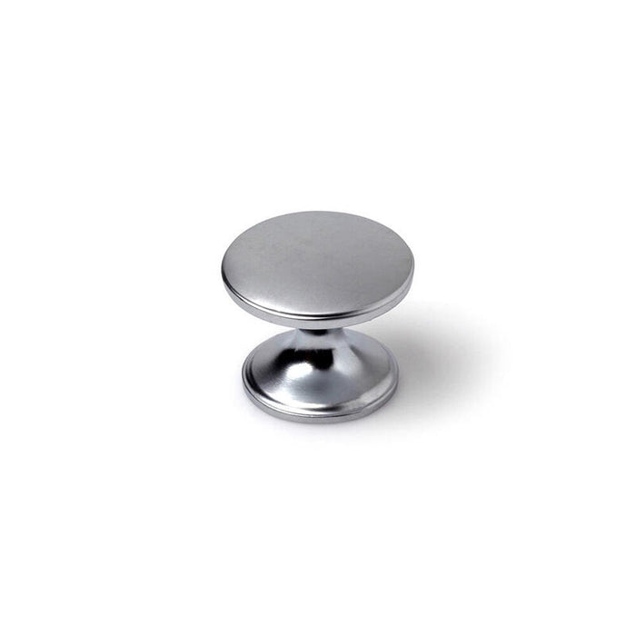 Blister Con 4 Pomos Redondos Para Mueble Fabricado En Zamak Acabado Cromo Mate Mod.756 Ø33mm Rei