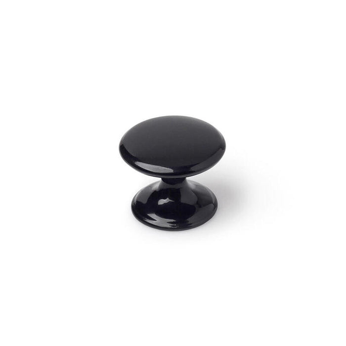 Blister Con 4 Pomos Redondos Para Mueble Fabricado En Zamak Acabado Negro Mod. 756 Ø33mm Rei