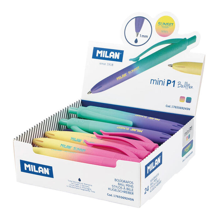 Bolígrafos P1 Touch Mini Sunset Colores Surtidos, 24 Uds