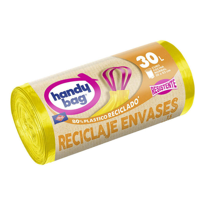 Bolsa De Basura Amarilla Especial Envases 30 L (55 X 60 Cm) 15 Uds
