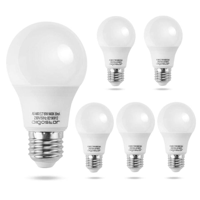Bombilla Led A60-E27 6w 6500k Luz Fria 510lm Aigostar