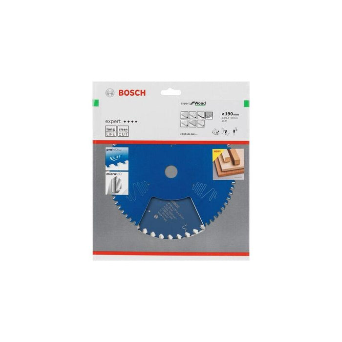 Hoja De Sierra Bosch Professional Expert Wood Circular, Ø 190 Mm, 40z Orificio 30 Mm, Para Sierras Circulares Portátiles 2608644048