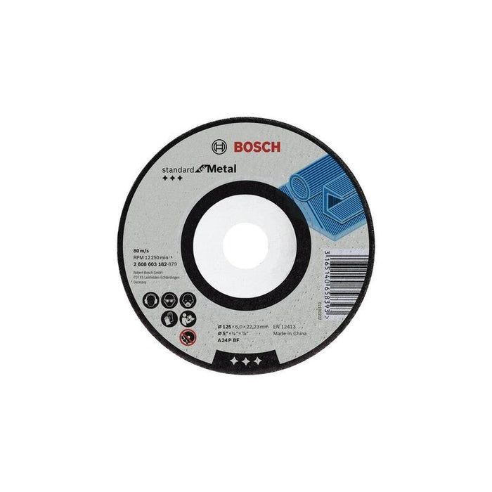 Bosch Professional Pro Disco Abrasivo Para Metal, Ø 125 Mm, Orificio 22,23 Mm, A 24 P Bf, Acodado 2608603182