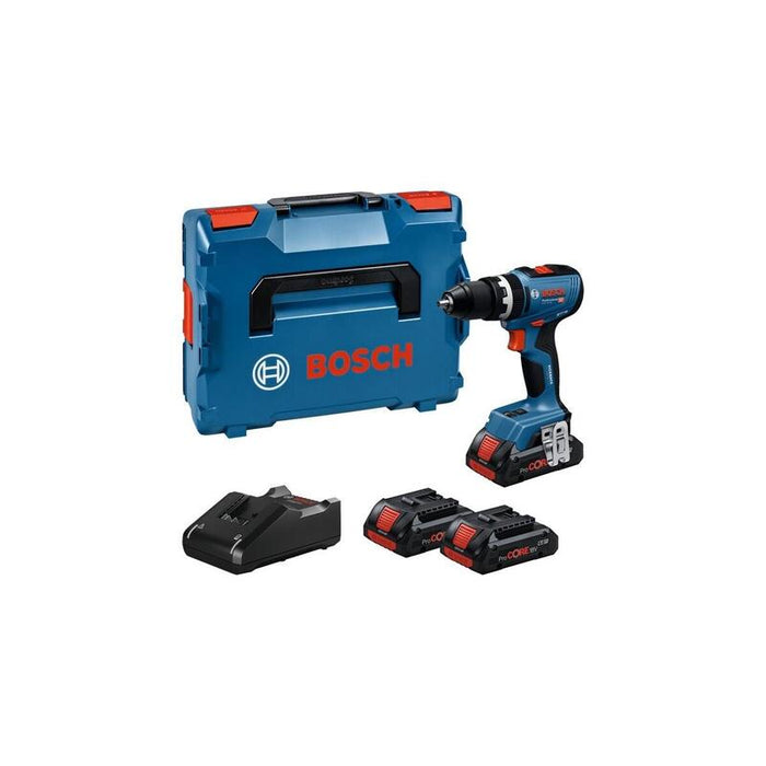 Taladro Bosch Powertools De Impacto Inalámbrico Gsb 18v-65 Professional, 18volt (Azul, 2x Li-Ion Akku Procore18v 4,0ah, In L-Boxx) 06019n3306