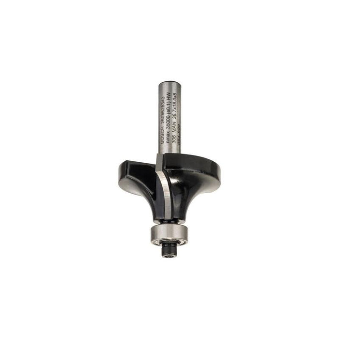 Bosch Professional Fresa Para Redondear Standard Para Madera, Radio 12 Mm, Eje Ø 8 Mm, Doble Filo, Rodamiento Axial De Bolas 2608628343