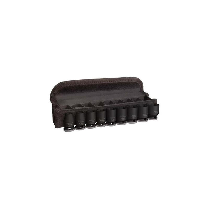 Bosch Professional Pro Juego De Llaves De Vaso De Impacto 3/8", 9 Piezas, Negro, Estándar 2608003036