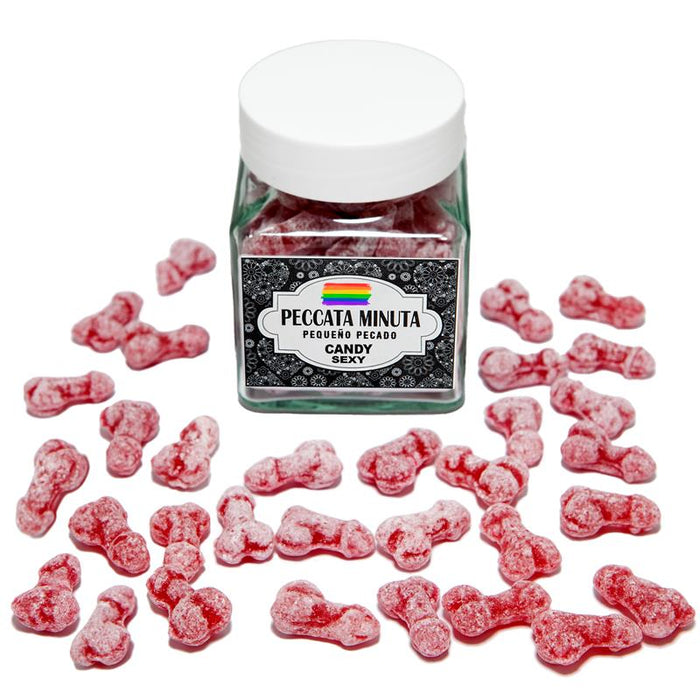 Bote 40 Caramelos Pene Lgtb Fresa/Cereza