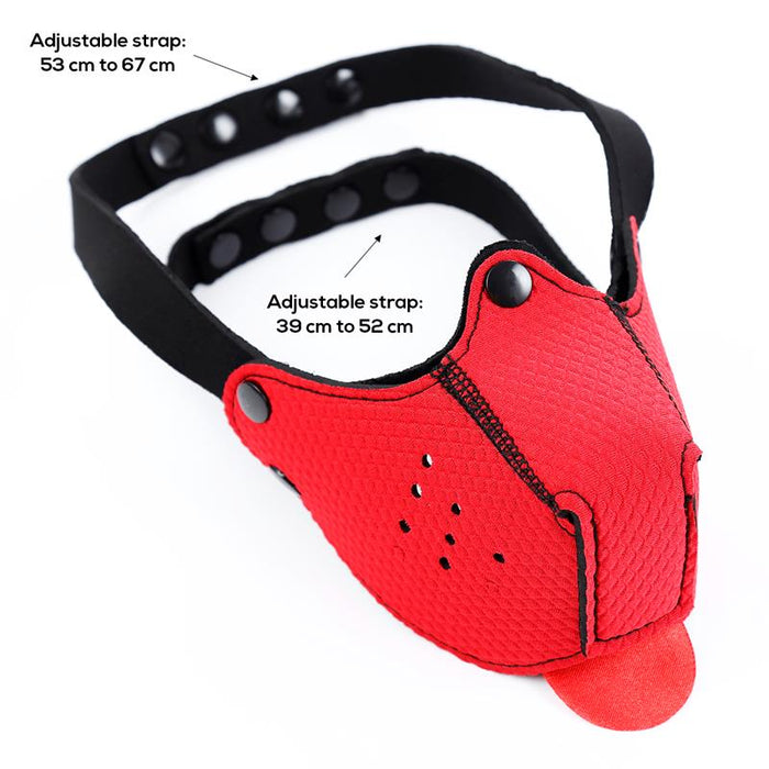 Bozal De Perro De Neopreno Desmontable Y Ajustable Rojo