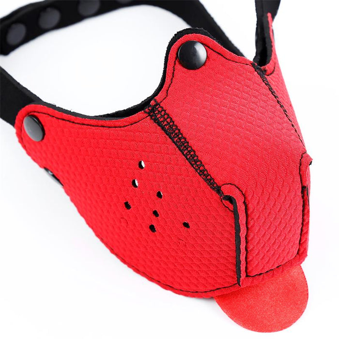 Bozal De Perro De Neopreno Desmontable Y Ajustable Rojo