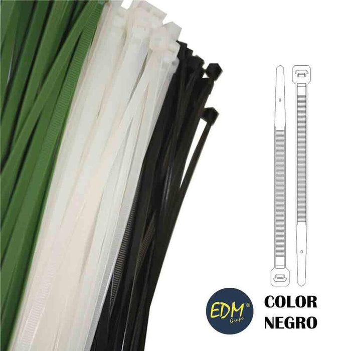 Bridas Negras 380x4,8mm (Bolsa 100 Unid.) Nylon Alta Calidad