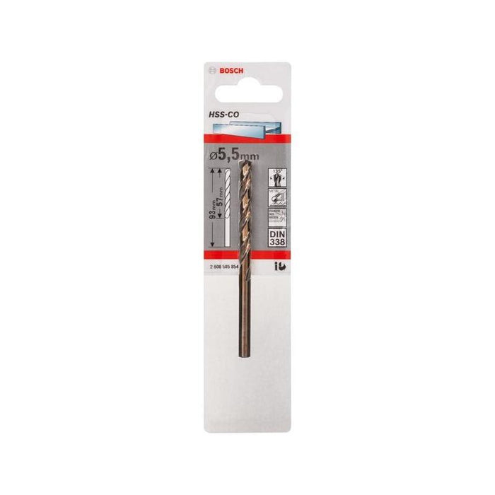 Broca Helicoidal Para Metal Bosch Hss-Co, Ø 5,5 Mm (Longitud De Trabajo 57 Mm)