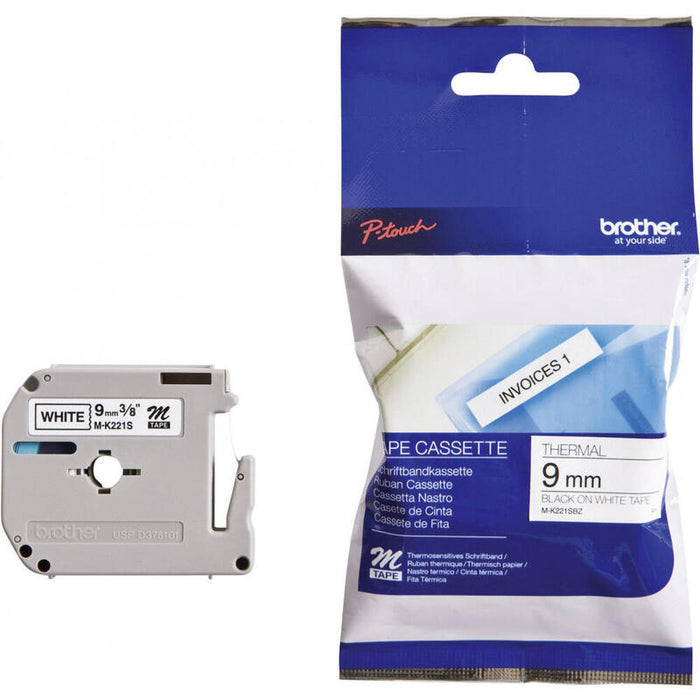 Brojoher P-Touch M-K221sbz White/Negro 4m (9 Mm)