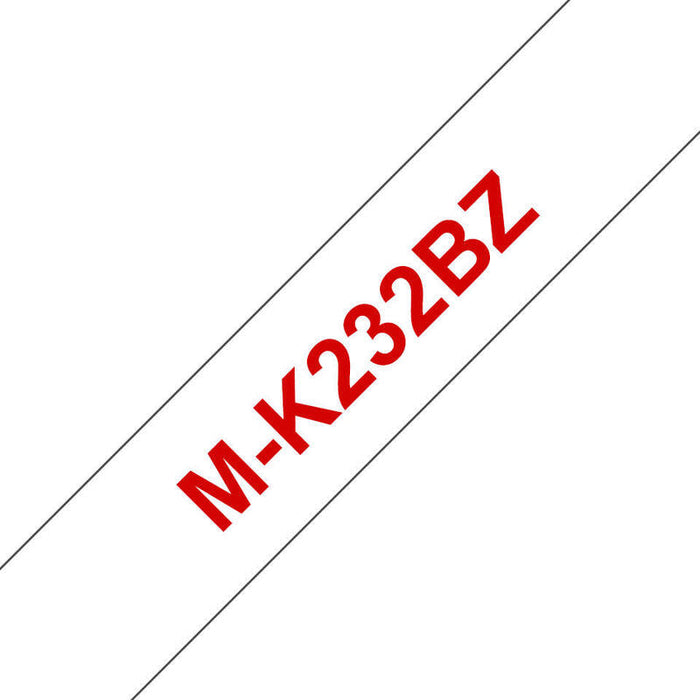 Brother P-Touch Mk-232 Rojo On Blanco 12mm