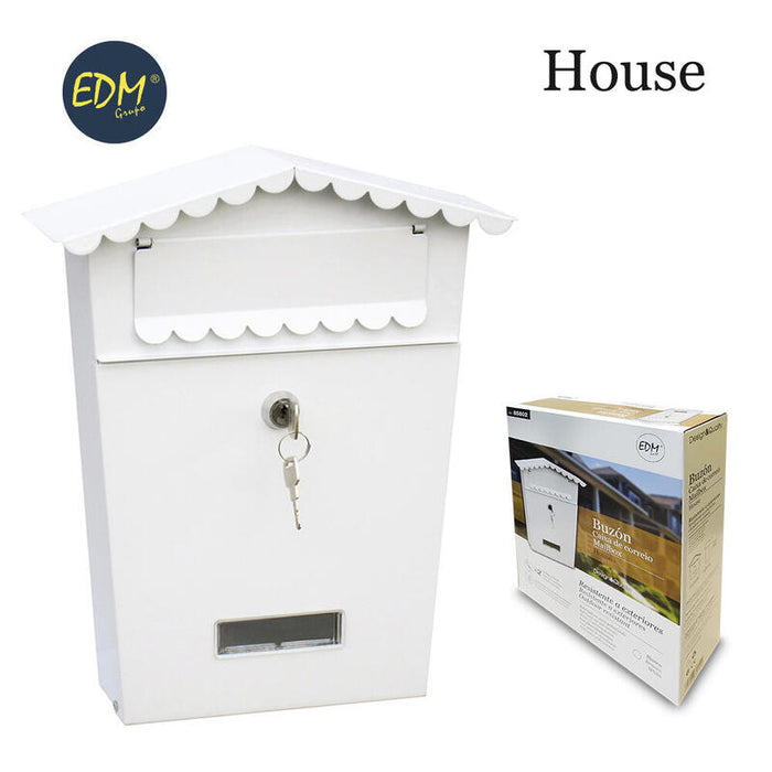 Buzon De Acero Modelo House Blanco 210 X 60 X 300 Mm