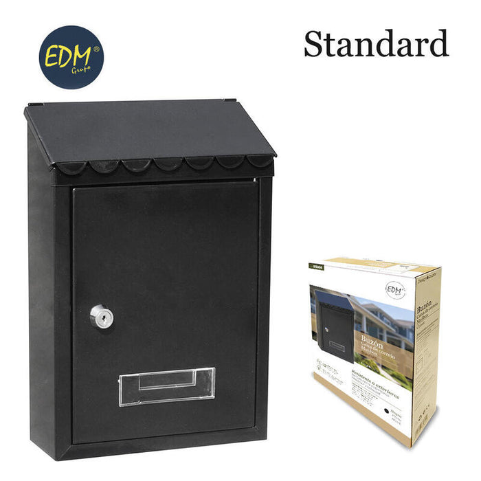 Buzon De Acero Modelo Standard Negro 210 X 60 X 300 Mm
