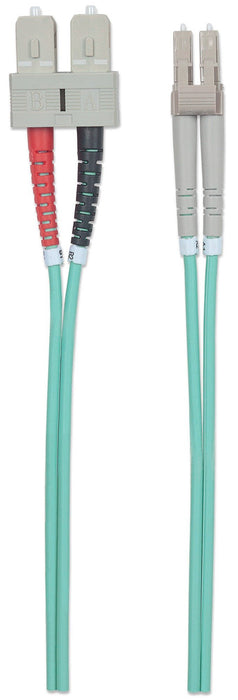 Intellinet 751094 Cable De Fibra Optica 5 M Lc Sc Om3 Color Aguamarina