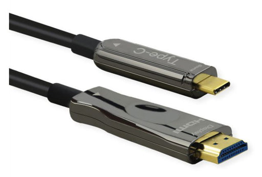 EAN 7630049619326 - ROLINE 14.01.3474 adaptador de cable de vídeo 30 m HDMI tipo A (Estándar) USB Tipo C Negro imagen 1