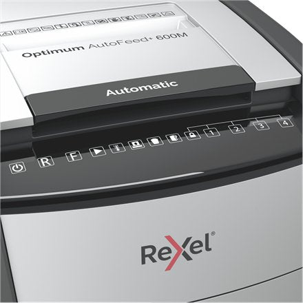 Rexel Optimum Autofeed 600m Destructora Automatica De Microcorte - Alimentacion Automatica De Hasta 600 Hojas - Nivel