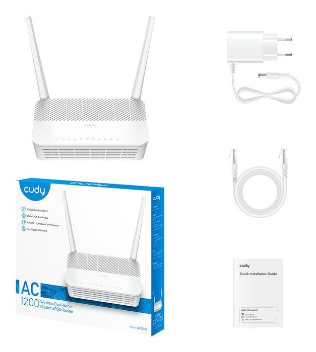 EAN 6971690793425 - Cudy GP1200 router inalámbrico Gigabit Ethernet Doble banda (2,4 GHz / 5 GHz) Blanco imagen 5