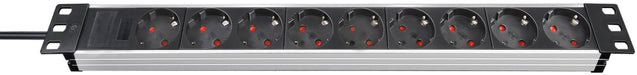 EAN 4007123592104 - Brennenstuhl 1390007009 base múltiple 2 m 9 salidas AC Aluminio, Negro imagen 1