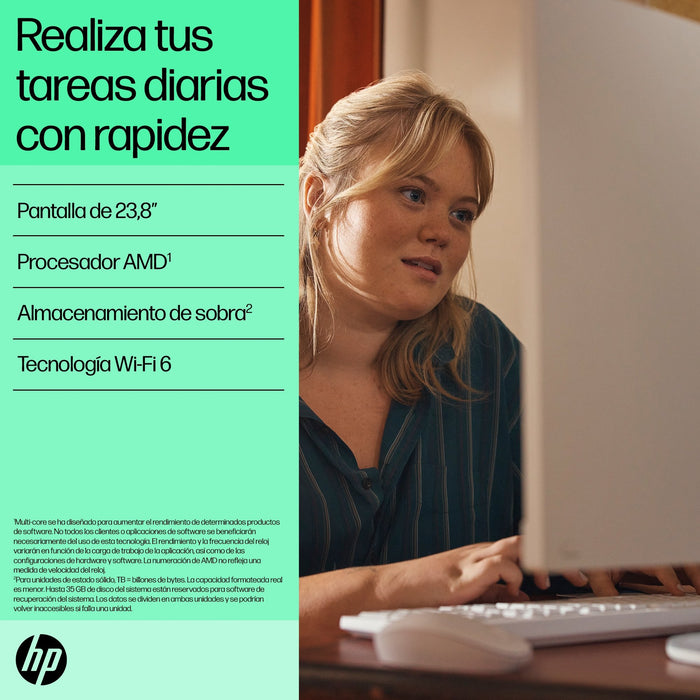 EAN 0198990107493 - HP 24-cr0110ns AMD Ryzen™ 5 7520U 60,5 cm (23.8") 1920 x 1080 Pixeles PC todo en uno 16 GB LPDDR5-SDRAM 1 imagen 11