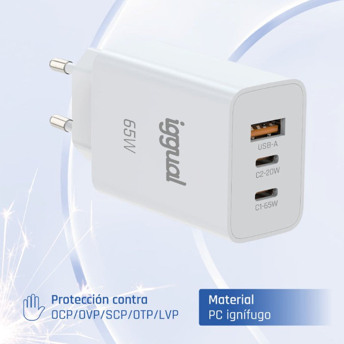 EAN 8435364320501 - iggual IGG320501 cargador de dispositivo móvil Smartphone, Teléfono móvil, Tableta Blanco Corriente alter imagen 5