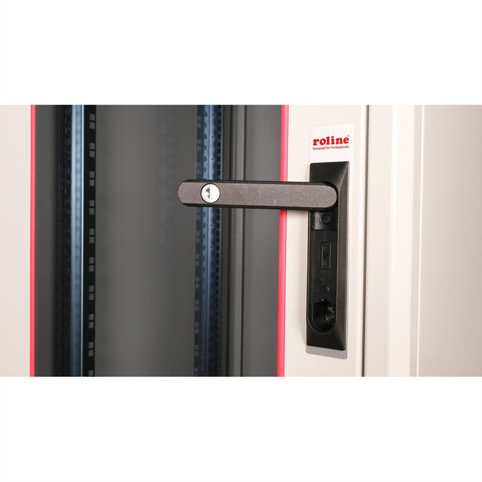 Roline 19-Zoll Netzwerkschrank Basic 22 He, 600x600 Bxt Glastr Grau