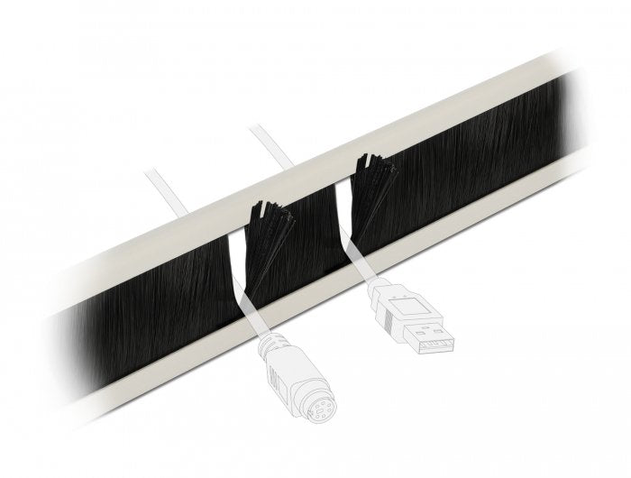 Delock Tira De Cepillo Para Administración De Cables De 19 " Sin Herramientas 2u Gris