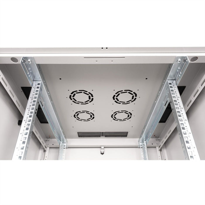 Roline 19-Zoll Netzwerkschrank Basic 22 He, 800x800 Bxt Glastr Grau