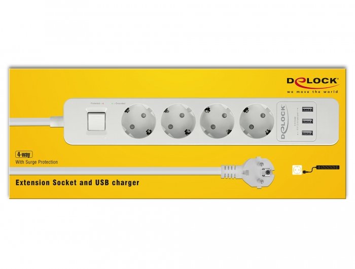 EAN 4043619112067 - DeLOCK 11206 base múltiple 1,5 m 4 salidas AC Interior Blanco imagen 2