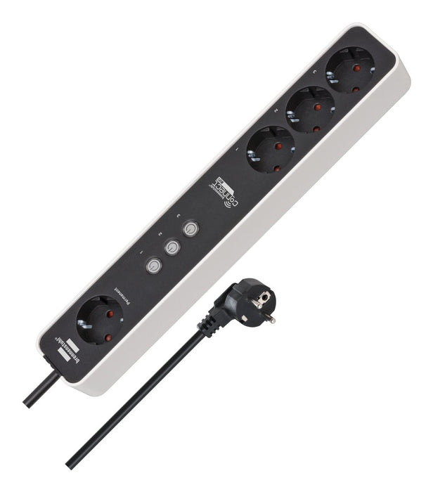 Brennensilla Connect Ecolor Wlan Steckdosenleiste 4-Fach (Blanco/Negro, 1,5 M Cable, Sprachsteuerung, Timer, App) 1153240627