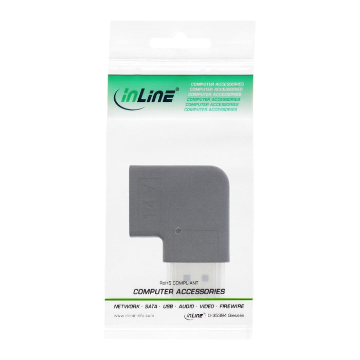Adaptador Inline Displayport, Displayport Macho/Hembra En Ángulo Recto