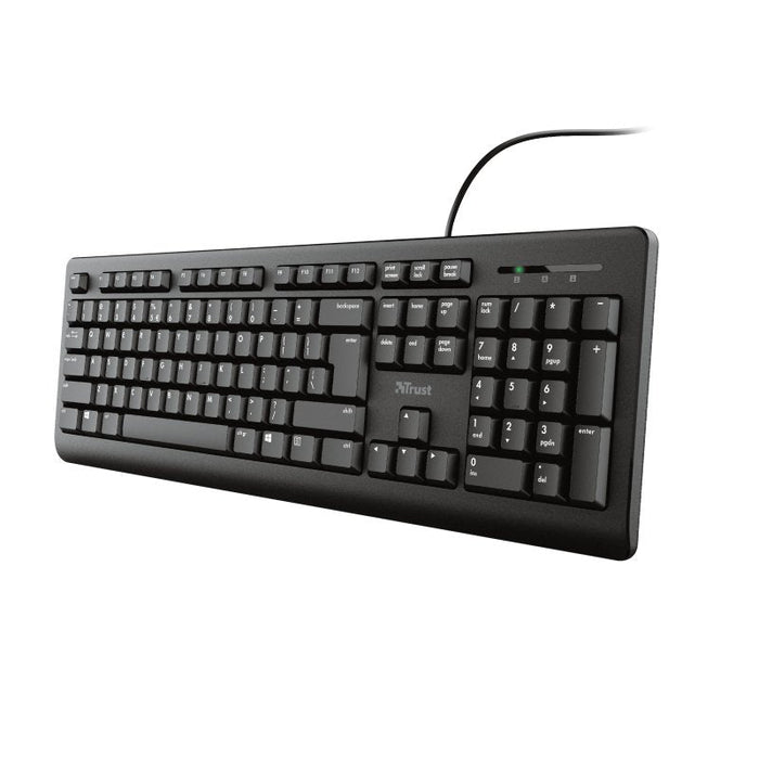 Trust Primo Teclado, Distribución Alemana Qwertz, Resistente A Líquidos, Leiser Tastenanschlag