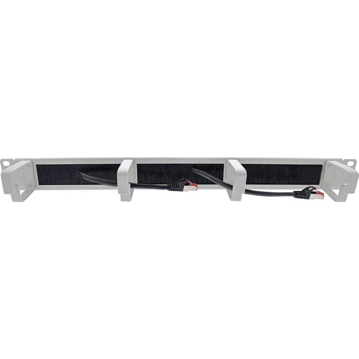 Placa Pasamuros Inline 19" Con Cepillo, 1u, Gris Ral 7035