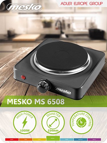 EAN 5908256839014 - Mesko Home MS 6508 hobs Negro Encimera Hornillo eléctrico / Placa eléctrica 1 zona(s) imagen 10