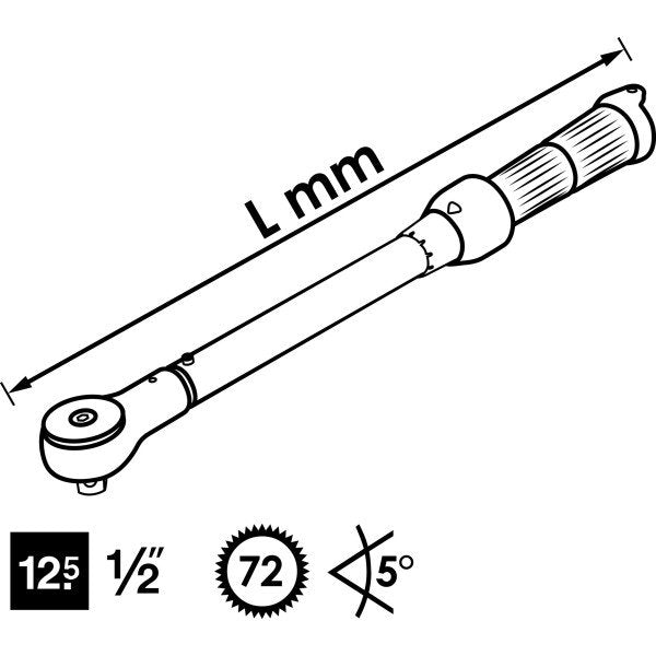 Vigor V3898 Llave Dinamométrica Con Umschaltknarre 1/2"